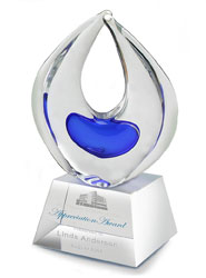 Blue Unity Art Crystal Award