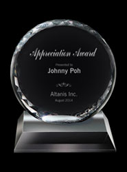 Round Cut Crystal Award