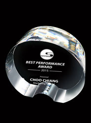 Round Crystal Block Award