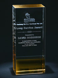 Duo-tone Amber Crystal Award