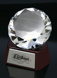 Diamond Crystal Award on Piano Wood