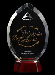 Diamond Peak Crystal Award on Piano Wood