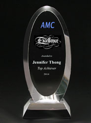 Bevel Oval Crystal Award
