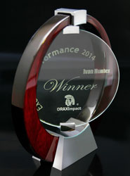 Revolving Round Glass Award