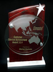 Round Glass Award with Piano Wood