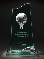 Waveline Jade Glass Award with Globe