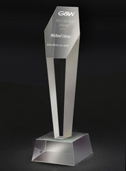 Hexagon Tower Optical Crystal Award